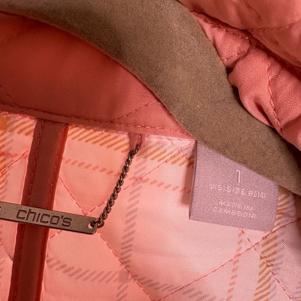 Chico's Coral Quilted Puffer Jacket - Picture 2 of 3